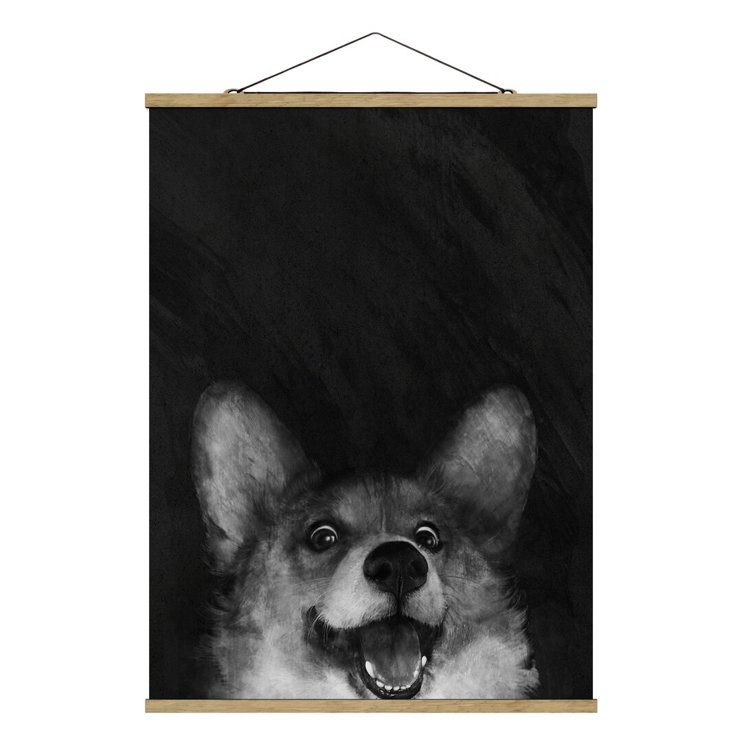 Stoffbild Illustration Dog Corgi von Laura Graves