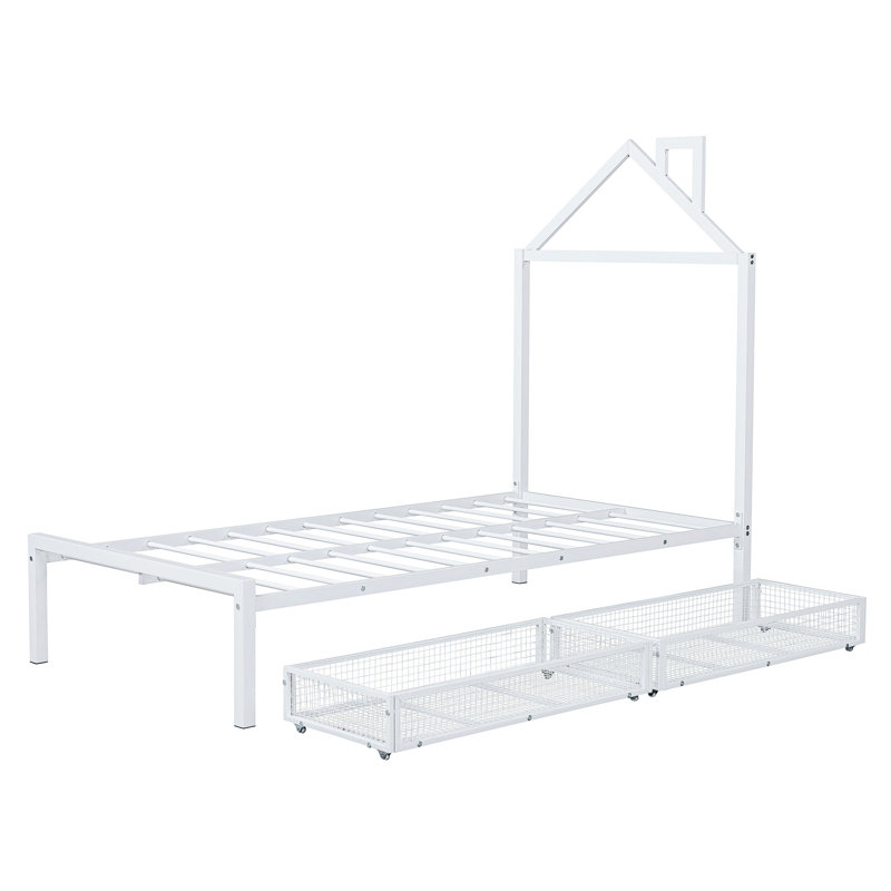 Lit plateforme 62,20 po, Lit simple, Blanc