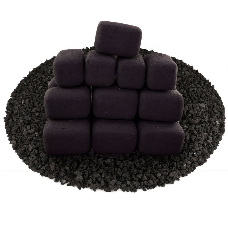 3'' x 3'' Rectangle Ceramic Fire Pit Accessory, Midnight Black