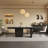 78.74" Black Dining Table, Solid Wood for 6-10, Retangular Kitchen table with double Pedestal-1935385874