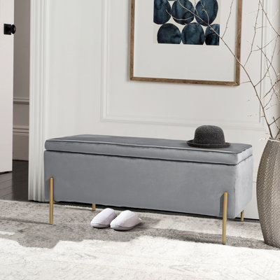 Casiano Velvet Upholstered Bench with Flip Top