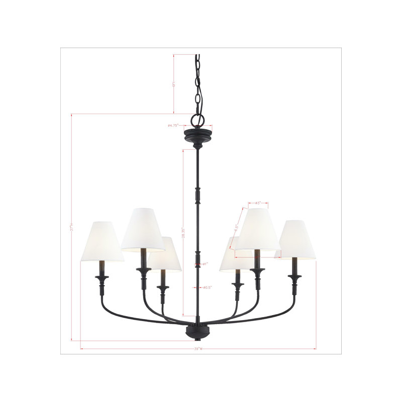 6 - Light Dimmable Classic / Traditional Chandelier