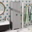 Armoire de rangement de salle de bain avec 2 portes, armoire de plancher avec tablettes réglables, pour salle de bain, cuisine, salon, bureau-121971954