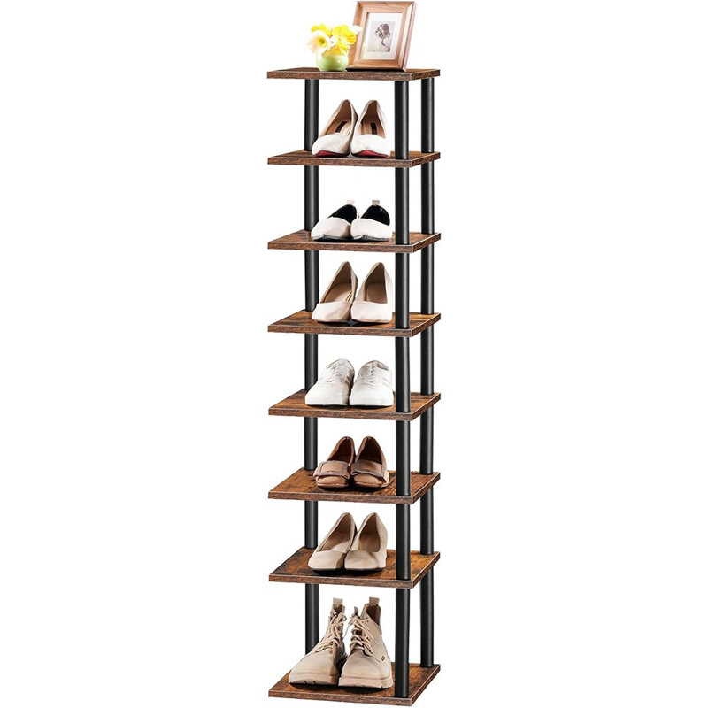 Range-chaussures vertical, étagère à chaussures étroite à 8 niveaux, range-chaussures pour petits espaces