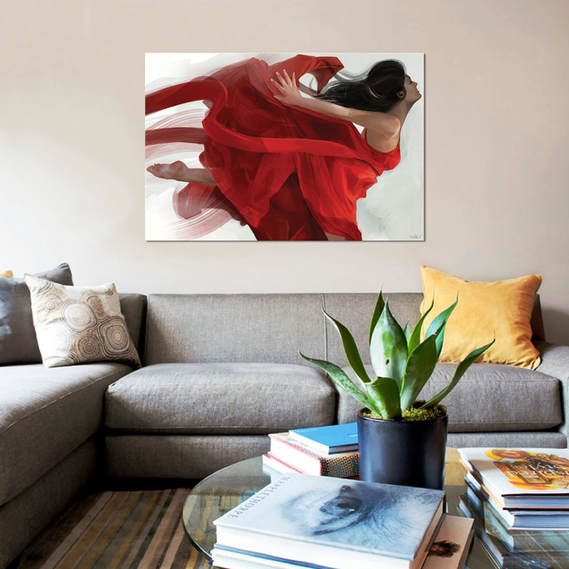 « danse », impression sur toile, H 12 po x l 18 po x P 1,5 po, Toile tendue, Pas de tapis