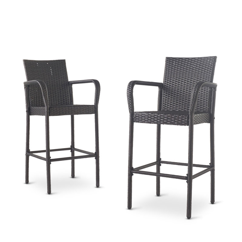 Tabouret de bar d'extérieur moderne gris LITTLETON - résistant aux intempéries