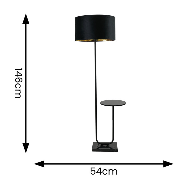 Ahlayla 146cm Traditional Floor Lamp, Matte/Black, Black/Gold, Yes