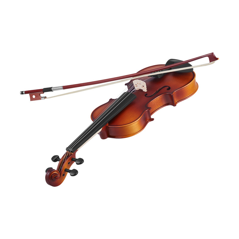 Violon de taille 3/4 pour adultes, ensemble de violon violon pour débutants avec étui rigide, colophane, arc, repose-épaules, chevalet, accordeur et cordes supplémentaires, instruments de musique professionnels en bois massif (brun)