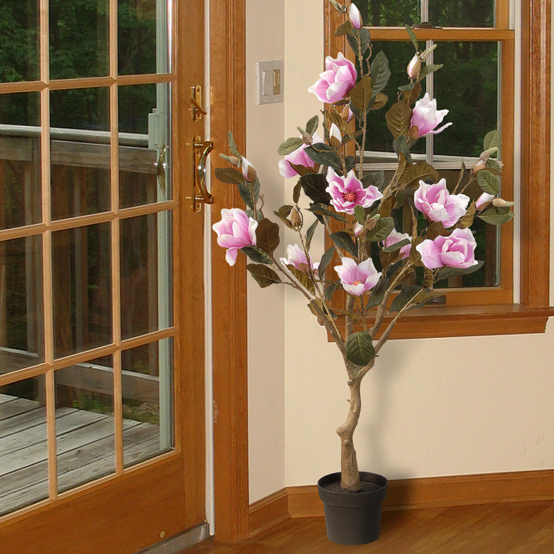Magnolia artificiel 48 po en pot, Rose