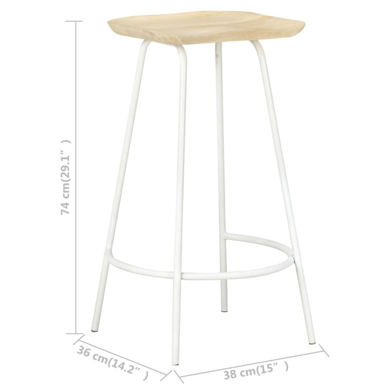 Counter Stool with Metal Frame, White, 2