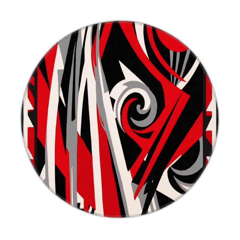 Cerise Rapture Indoor And Outdoor Area Rug, Round 5'