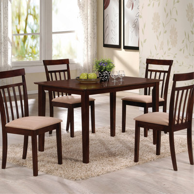 Espresso And Beige 5-Piece Dining Set