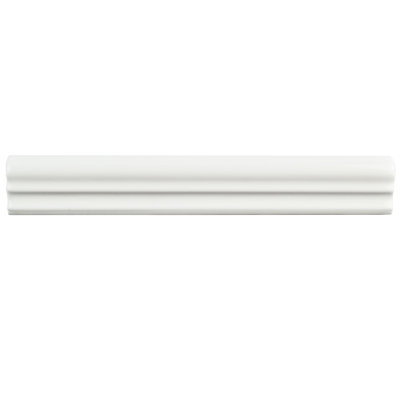 Blanco 1-1/4"x7-7/8" Ceramic Chair Rail Wall Tile Trim in Brillo Zen White