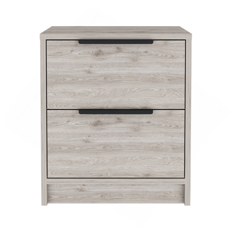 Cannon 2-Drawer Nightstand Light Grey, Light Gray