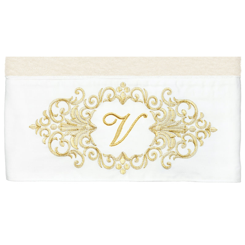Linum Home Textiles 100% Turkish Cotton MONICA 2PC Embellished Bath Towel Set, V