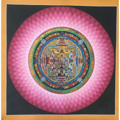 Lotus de Kalachakra Mandala (Thangka sans brocart)