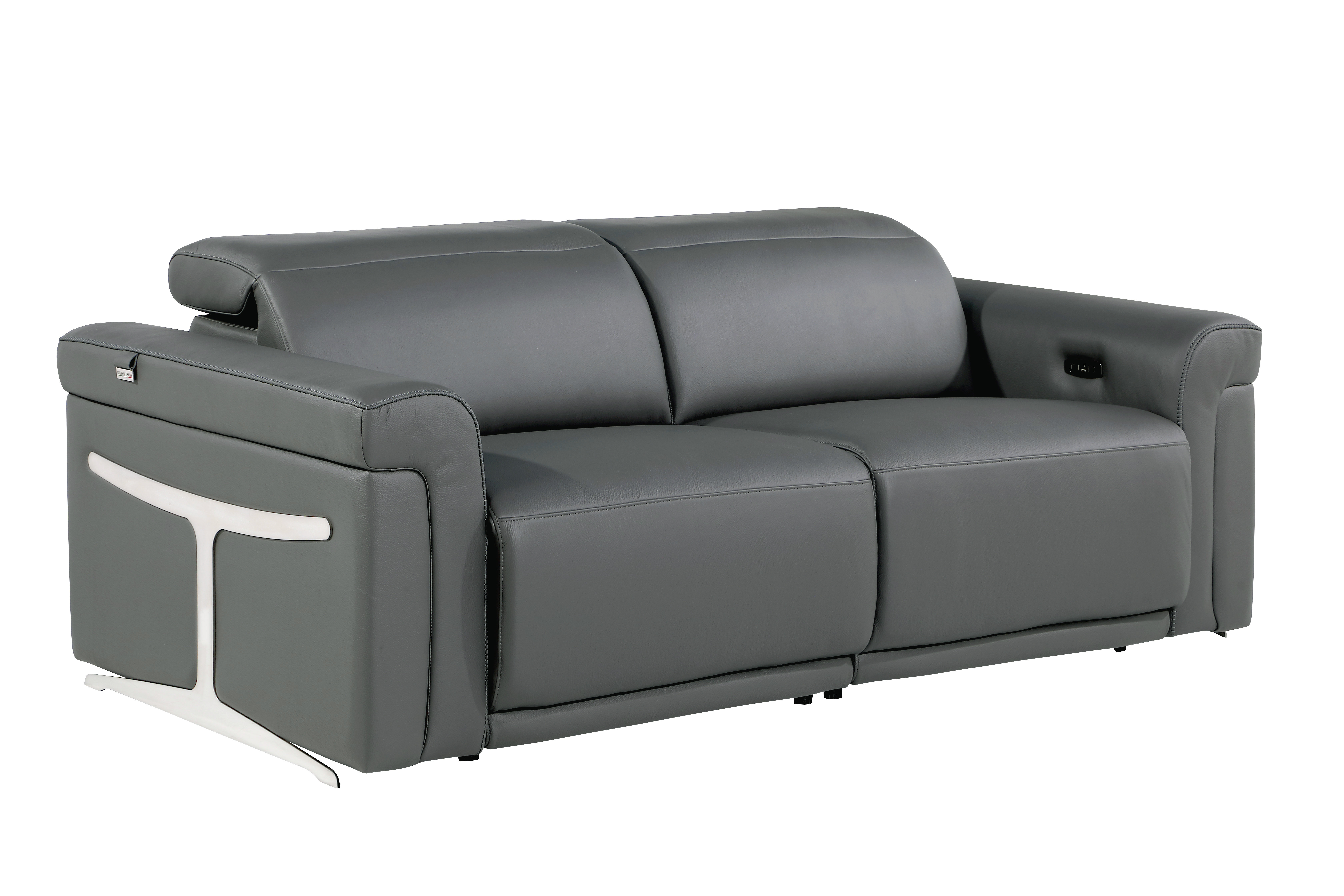 Orren Ellis Doniece 80'' Top Grain Leather Square Arm Reclining Sofa