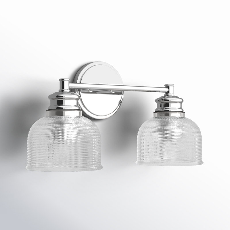 Besima 2 Light Ribbed Dimmable Vanity Light, Chrome