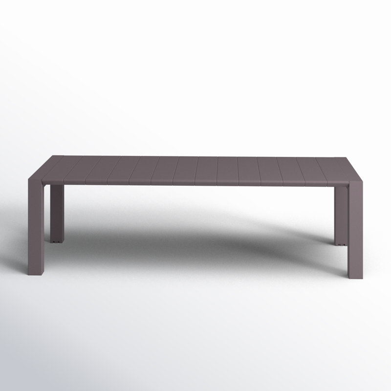 Farrah Rectangular Metal Outdoor Dining Table , in. W 39'' in. D, 39" W x 102" L x 29.5" H, Rattan Brown