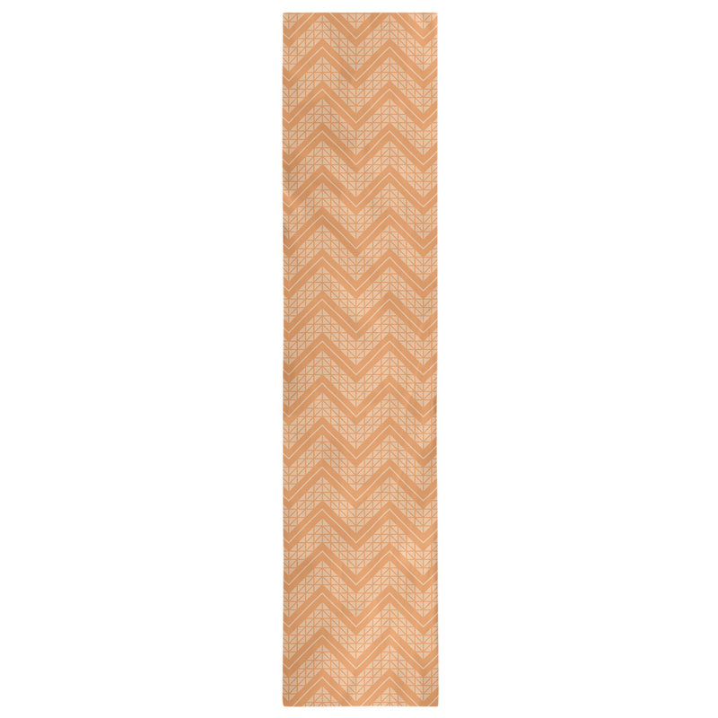 Stephenie Classic Hand Drawn Chevron Table Runner, 16" x 72", Honey Orange