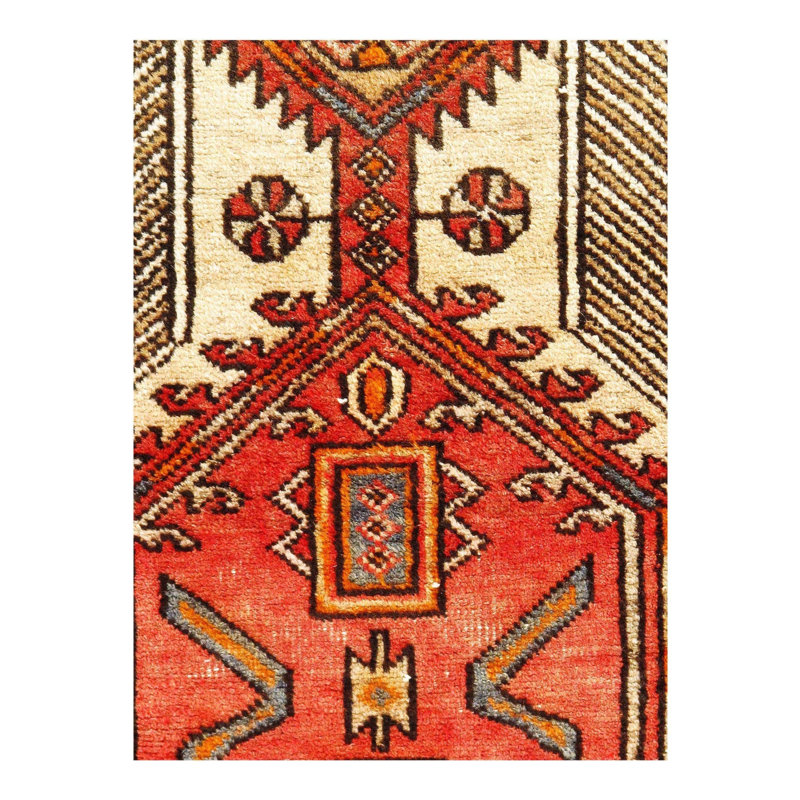 Tapis de couloir en laine et en coton noué à la main 3 pi 5 po x 8 pi Oriental