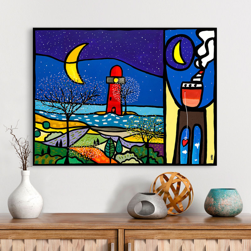 The Sentinel Of The Sea And Landing At The Moon by Wallas - Wrapped Canvas Art Prints, 50cm H x 70cm W x 4cm D