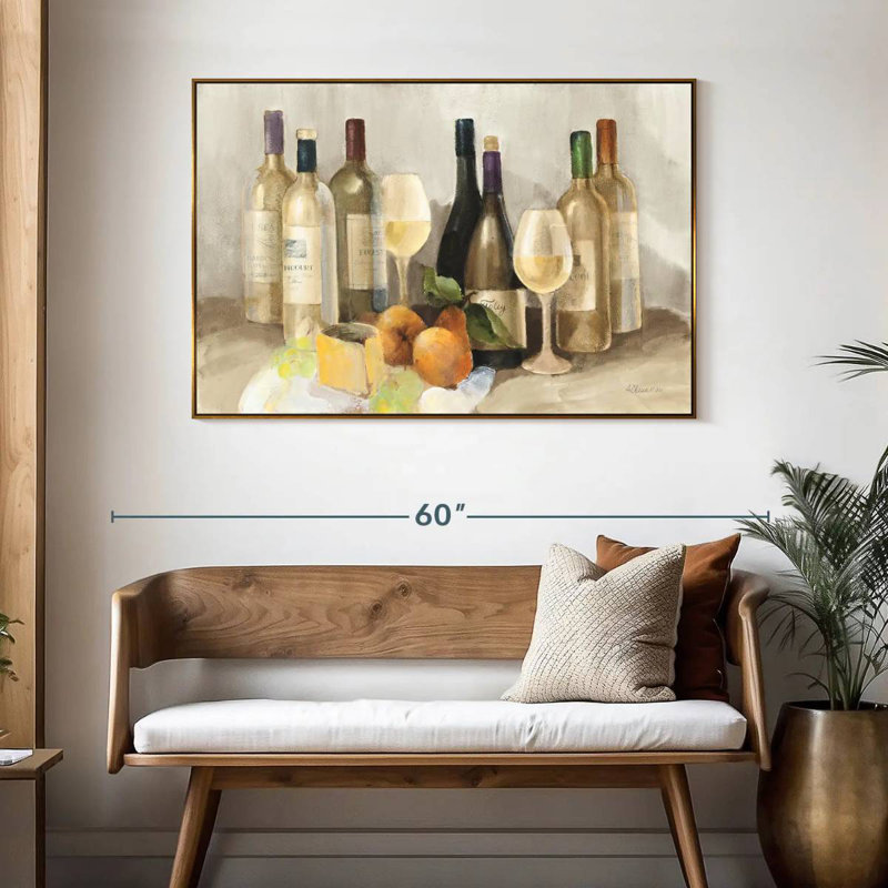 Vin et fruit II - lumière, 46 po x 31 po, Cadre flottant doré