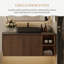Meuble-lavabo simple mural de 30 po avec lavabo Veesel en céramique, comptoir en pierre frittée et armoire en bois cannelé, finition en bois clair, 2 portes à fermeture douce et tablettes ouvertes-610633039-733914451