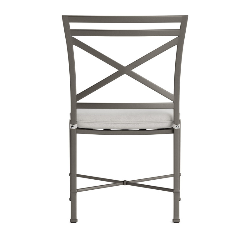 Venetian Outdoor Dining Side Chair, Mica, Fusion Dove, White
