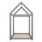 Twin Size Wooden House Bed, Gray-1507235724