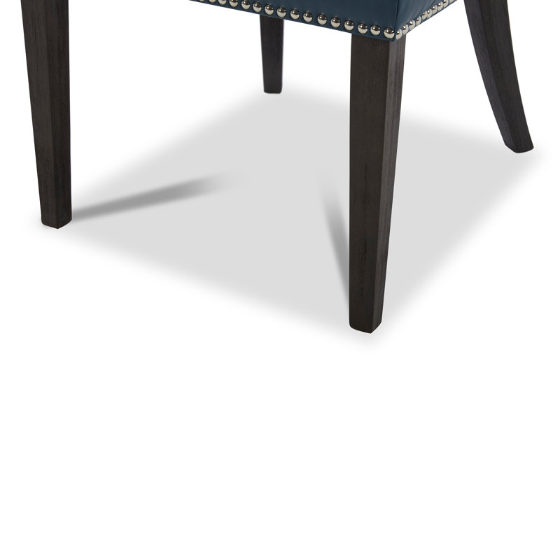 Fransisco Dining Chairs with Nailhead Trim, Faux leather Blue 