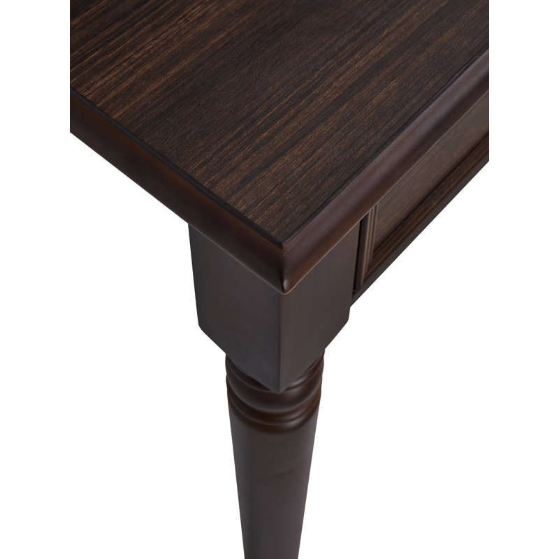 Caros Wooden Writing Desk, Dark Brown