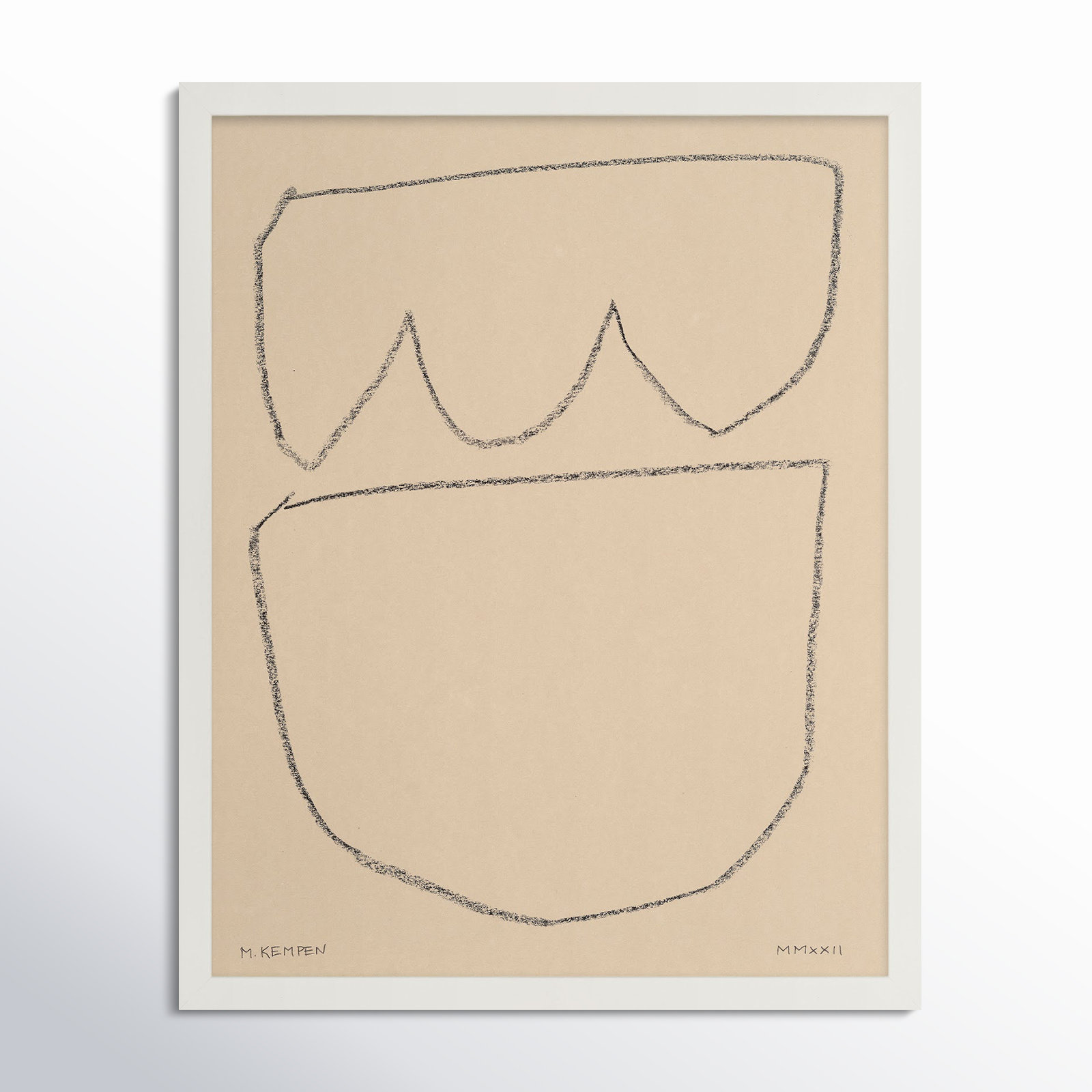 Freya "Outlines 8" Print, 40" W x 50" H, White Framed