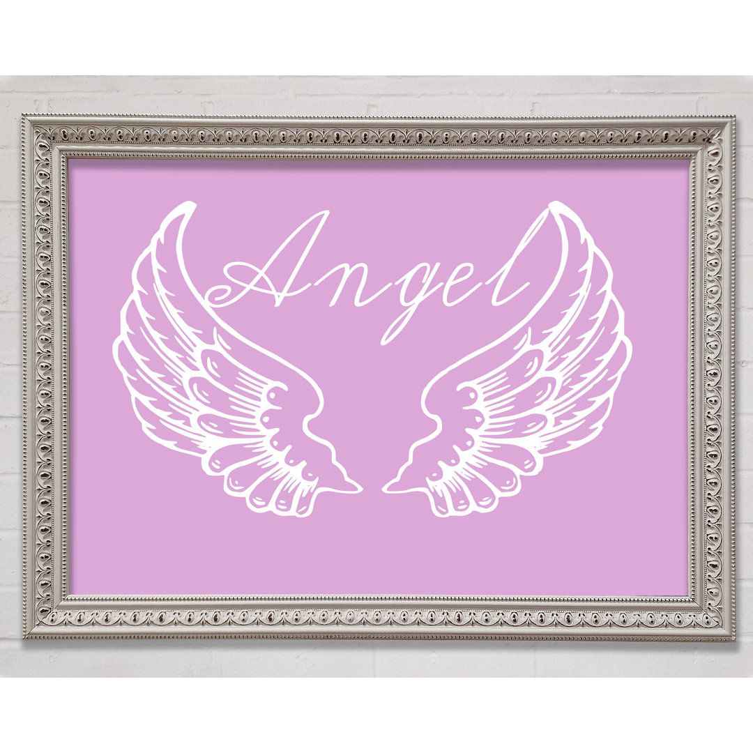 Angel Wings 4 Pink Gerahmter Druck