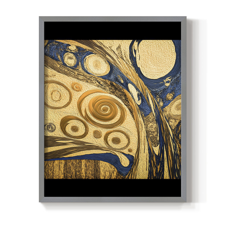 "Abstract", reproduction encadrée - prêt à accrocher, Gris, H 10 po x l 8 po