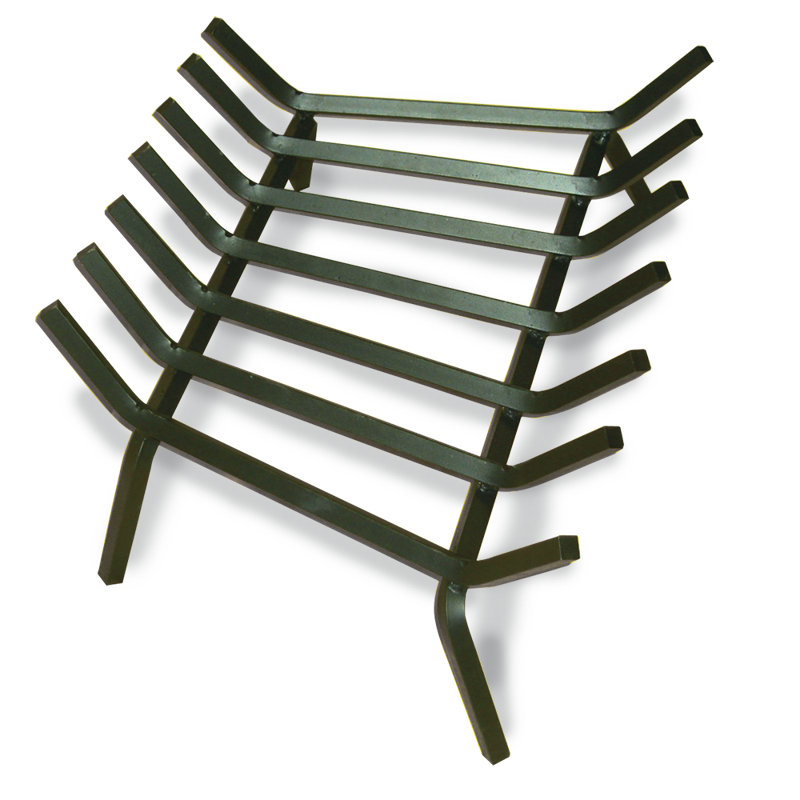 Cedrick Steel Fireplace Grate, 9" H x 32" W x 17" D