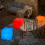 Tabouret cubique 12 po à DEL, tabouret de bar 16 couleurs à DEL, siège de pub rechargeable pour terrasse de piscine