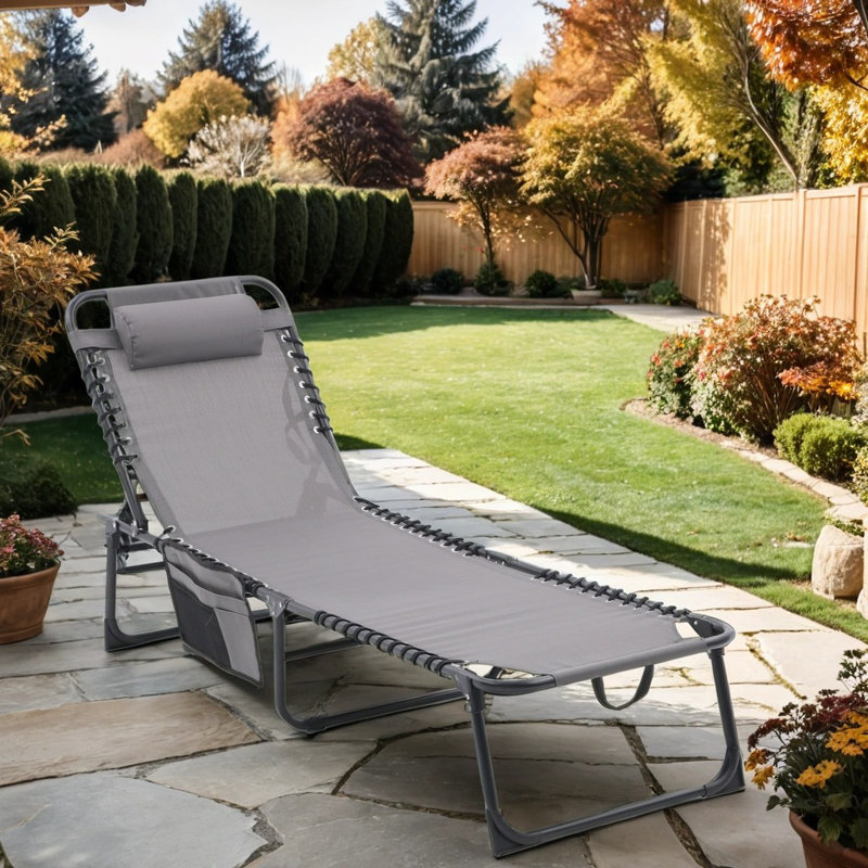 Chaise longue d'extérieur Tapanga, Gris foncé