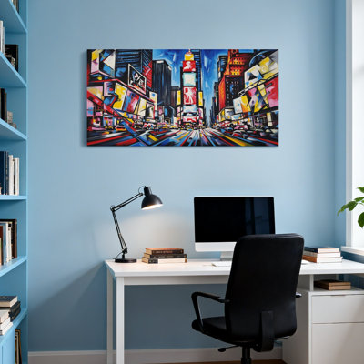 Scenic & Cityscapes Colorful Urban Cityscape With Vibrant Lights And Buildings