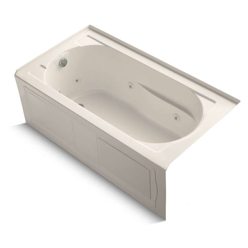 Devonshire Alcove 60" x 32" Whirpool Bathtub, Innocent Blush, Left