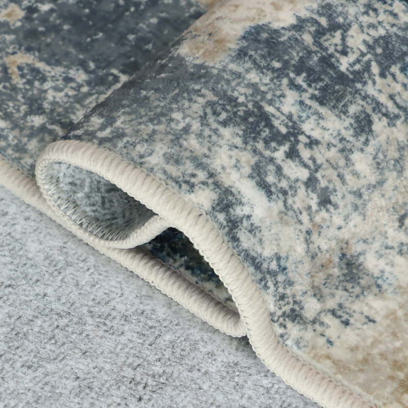 Tapis bleu / beige Pavelina, Rectangle 9 pi x 12 pi, Blue/Beige
