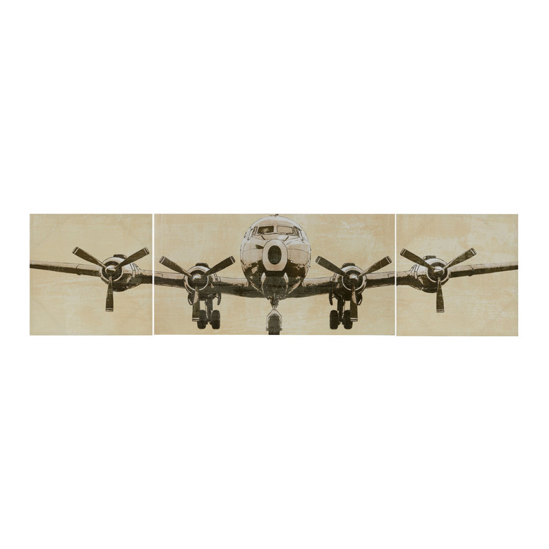 «Kinzel Flight Time Triptych», ensemble de 3 toiles d'art mural