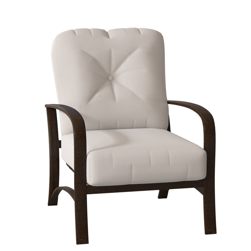 Chaise de patio Fremont, Toile toile Sunbrella® Bird's Eye, Noir texturé