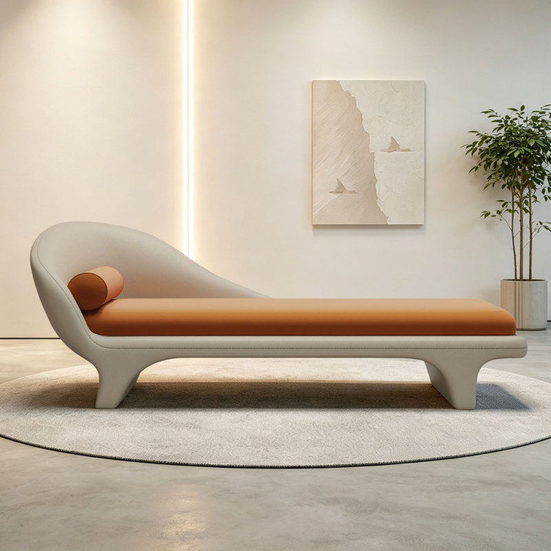 chaise longue au design minimaliste et incurvé moderne