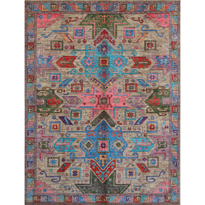 Tapis multicolore de haute qualité noué à la main