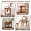 Banc de douche 19 po en teck avec poignée Ebern Designs