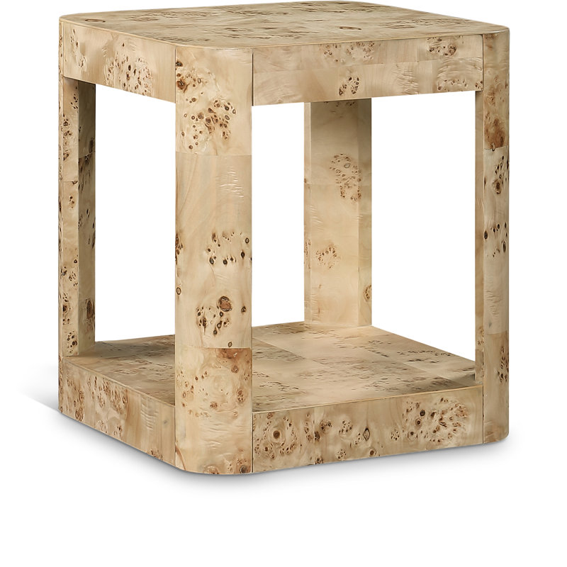 Reeves Floor Shelf End Table, Burl