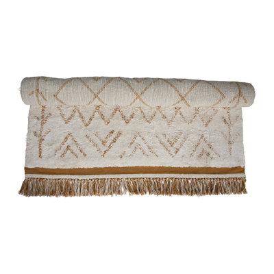 Cotton Tufted Rug with Fringe