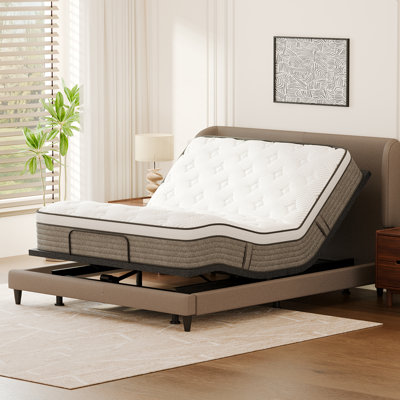 Adjustable Bed With 14”dual Foam Hybrid Mattress-zero Gravity, Massage And Wireless Remote