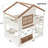 Full Size Loft Bunk Bed With Bookshelf, House-Shaped Design & Safety Rails For Kids,Beige & Natural-805426017-805426019